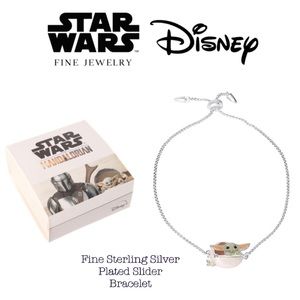 Star Wars The Mandalorian The Child Fine Sterling Silver Plated Lariat Bracelet